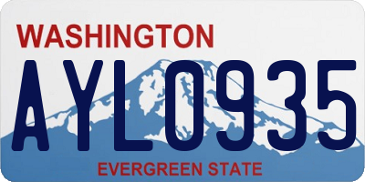 WA license plate AYL0935