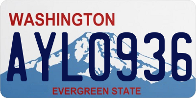 WA license plate AYL0936