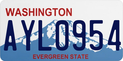 WA license plate AYL0954