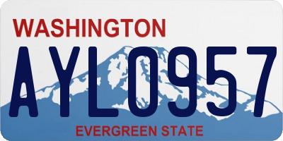 WA license plate AYL0957