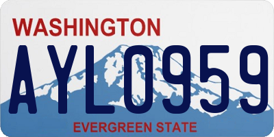 WA license plate AYL0959