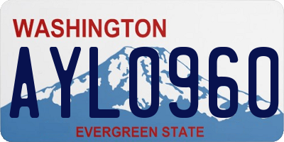 WA license plate AYL0960
