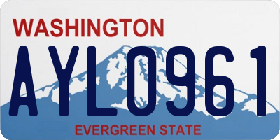 WA license plate AYL0961