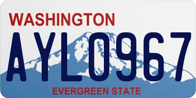 WA license plate AYL0967