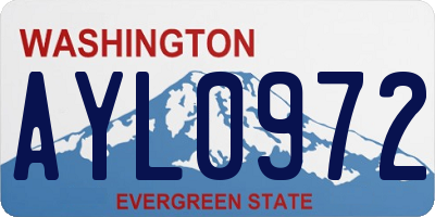 WA license plate AYL0972