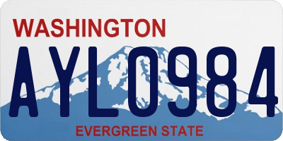 WA license plate AYL0984