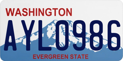 WA license plate AYL0986