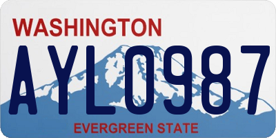 WA license plate AYL0987
