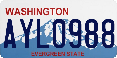 WA license plate AYL0988