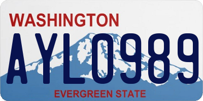 WA license plate AYL0989
