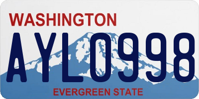 WA license plate AYL0998