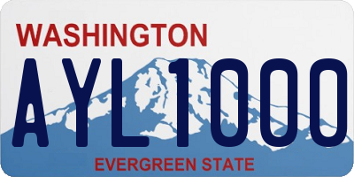 WA license plate AYL1000