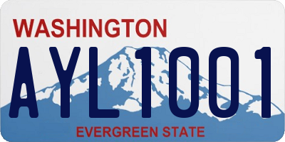 WA license plate AYL1001