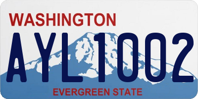 WA license plate AYL1002