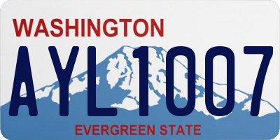 WA license plate AYL1007