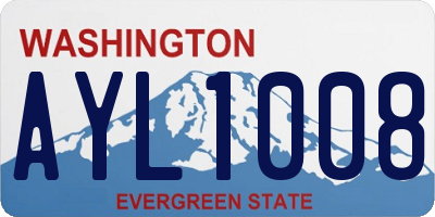 WA license plate AYL1008