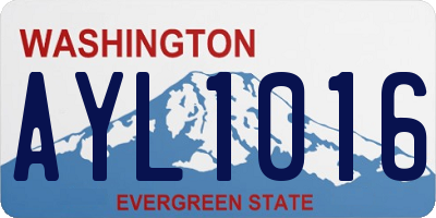 WA license plate AYL1016