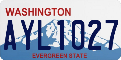 WA license plate AYL1027