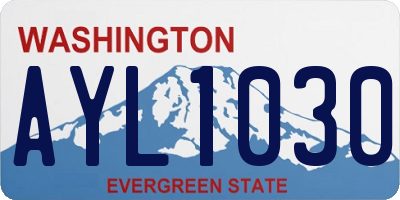 WA license plate AYL1030