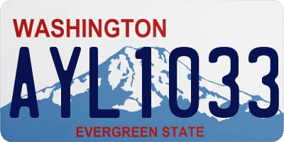 WA license plate AYL1033