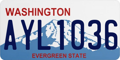 WA license plate AYL1036