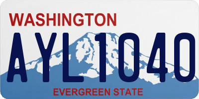 WA license plate AYL1040