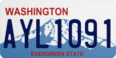 WA license plate AYL1091