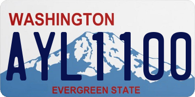 WA license plate AYL1100
