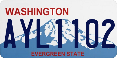 WA license plate AYL1102
