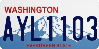 WA license plate AYL1103