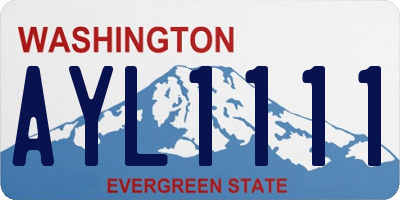 WA license plate AYL1111