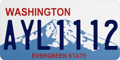 WA license plate AYL1112