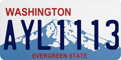 WA license plate AYL1113