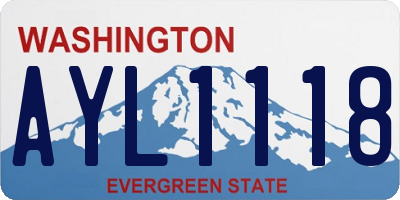 WA license plate AYL1118