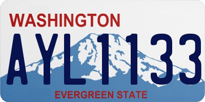 WA license plate AYL1133