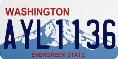 WA license plate AYL1136