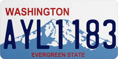 WA license plate AYL1183