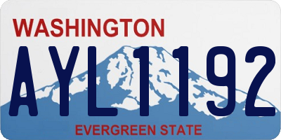 WA license plate AYL1192