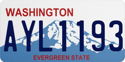 WA license plate AYL1193