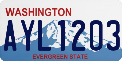 WA license plate AYL1203
