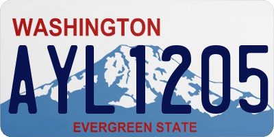 WA license plate AYL1205