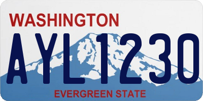 WA license plate AYL1230