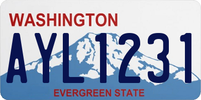 WA license plate AYL1231