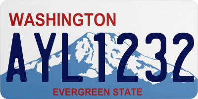 WA license plate AYL1232