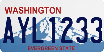WA license plate AYL1233
