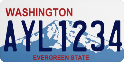 WA license plate AYL1234