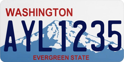 WA license plate AYL1235