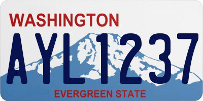 WA license plate AYL1237