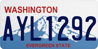 WA license plate AYL1292