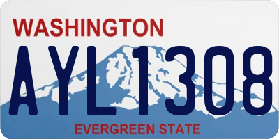 WA license plate AYL1308